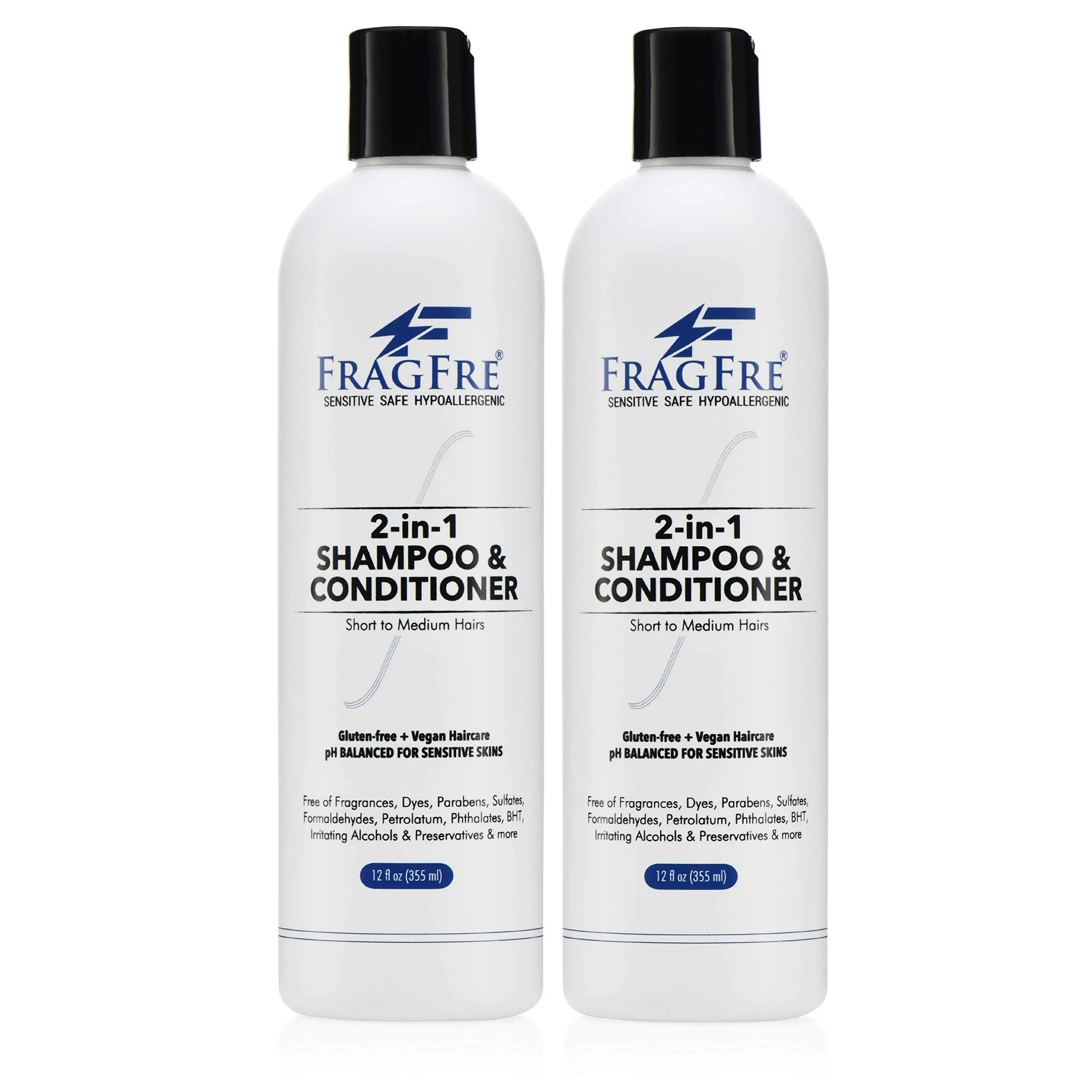Healthy FRAGFRE 2 in 1 Shampoo and Conditioner 12 oz 2-Pack Gift Set - Fragrance Conditioning Shampoo for Short to Medium Hairs - Color Safe - Sulfate Elegant
