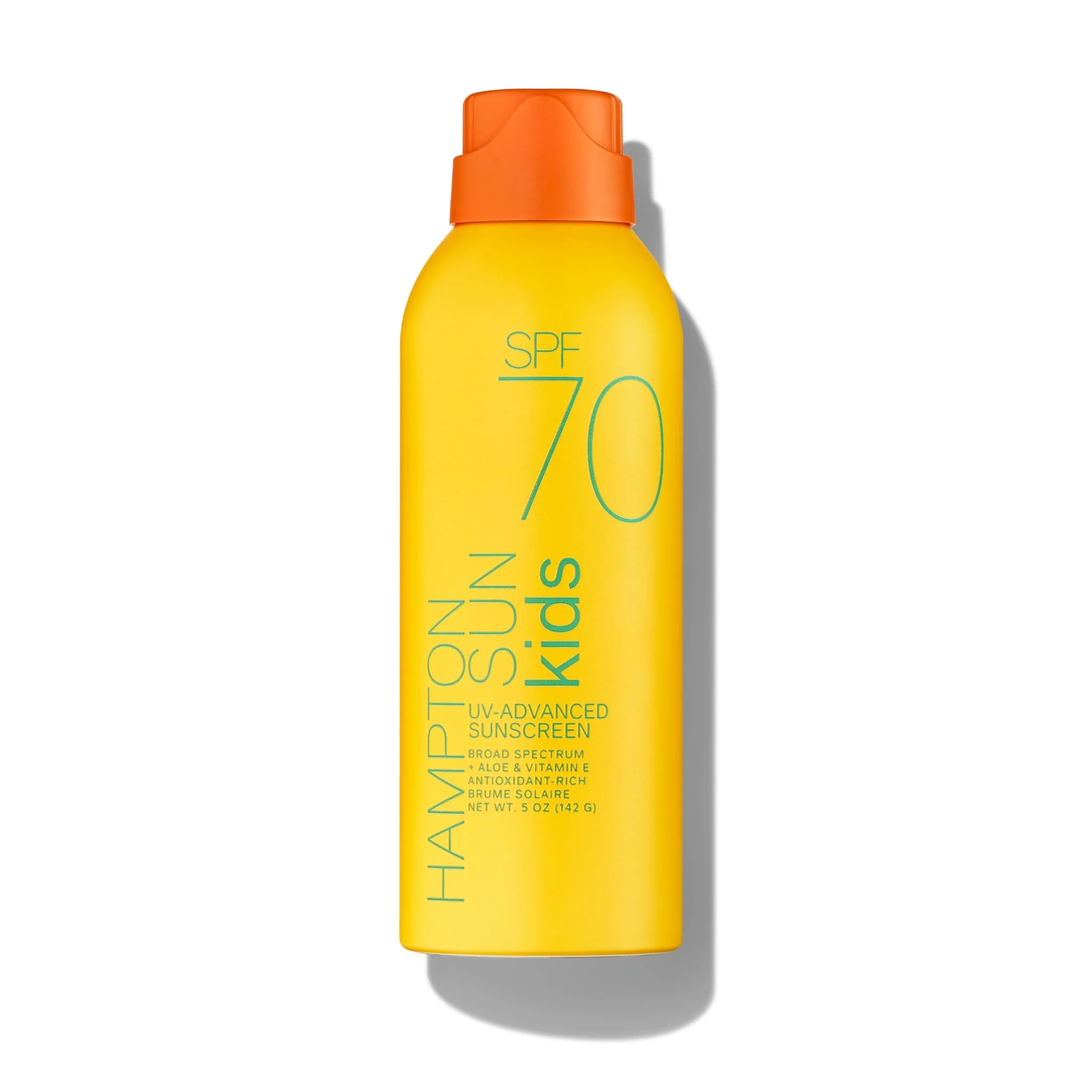 Convenient Hampton Sun SPF 70 Continuous Mist Sunscreen for Kids Broad Spectrum Advanced Water Sweat Resistance Antioxidant-Rich Vitamin E Aloe Reliable