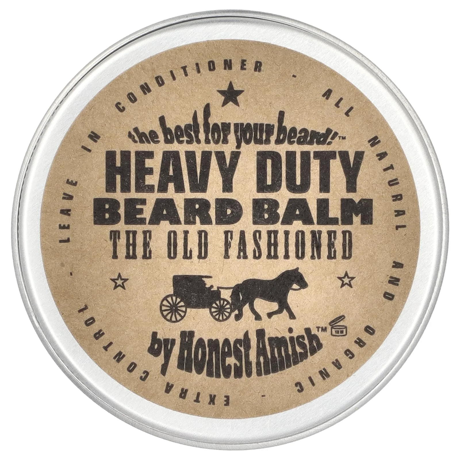 Recyclable Honest Amish - Heavy Duty Beard Balm - 2 Ounce - Beard Conditioner Organic