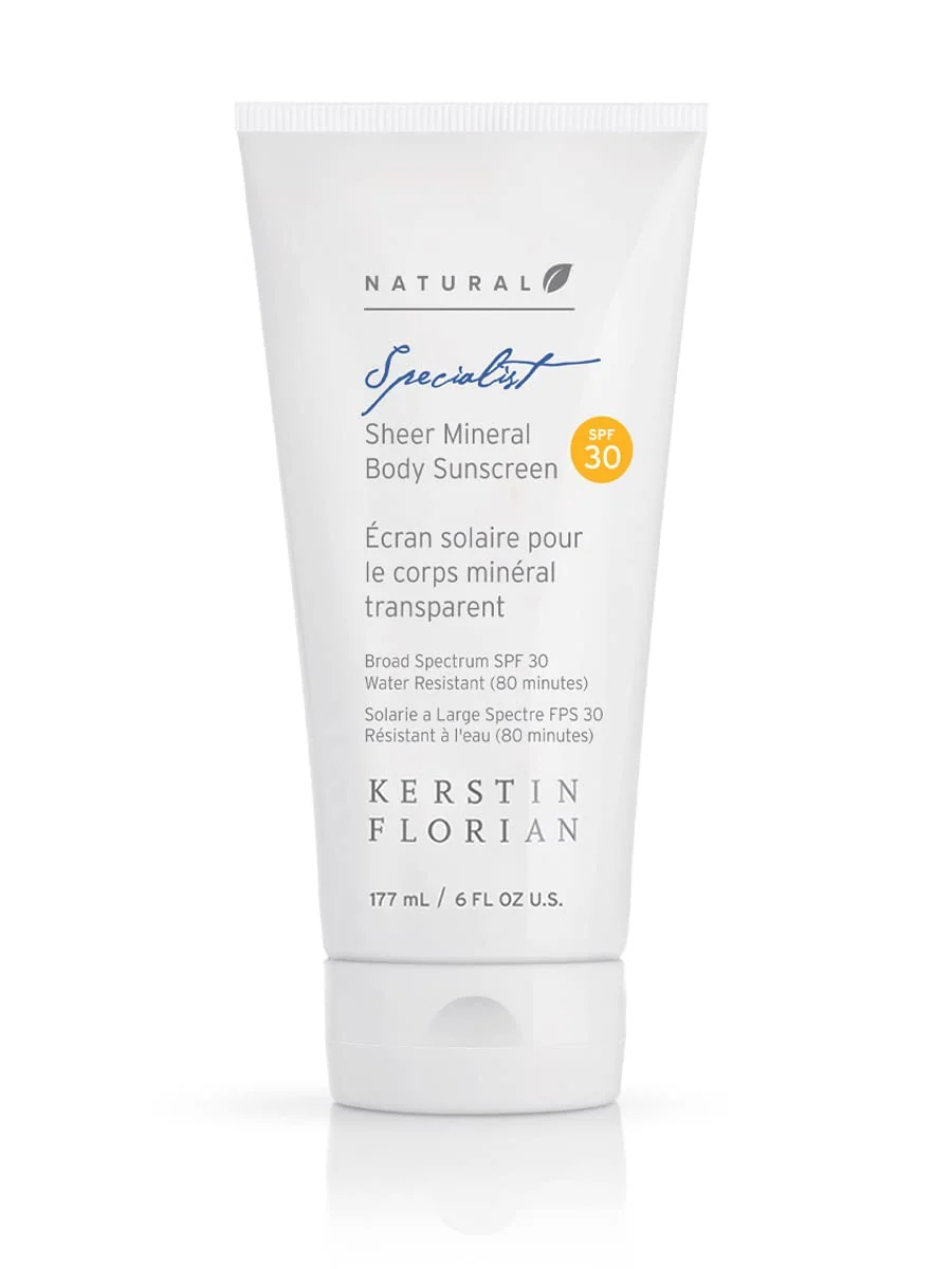 Expertly Made Kerstin Florian Sheer Mineral Body Sunscreen SPF 30 Waterproof UVA UVB Sun Protection with Natural Zinc Oxide Reef Safe Fragrance Formula Premium Material