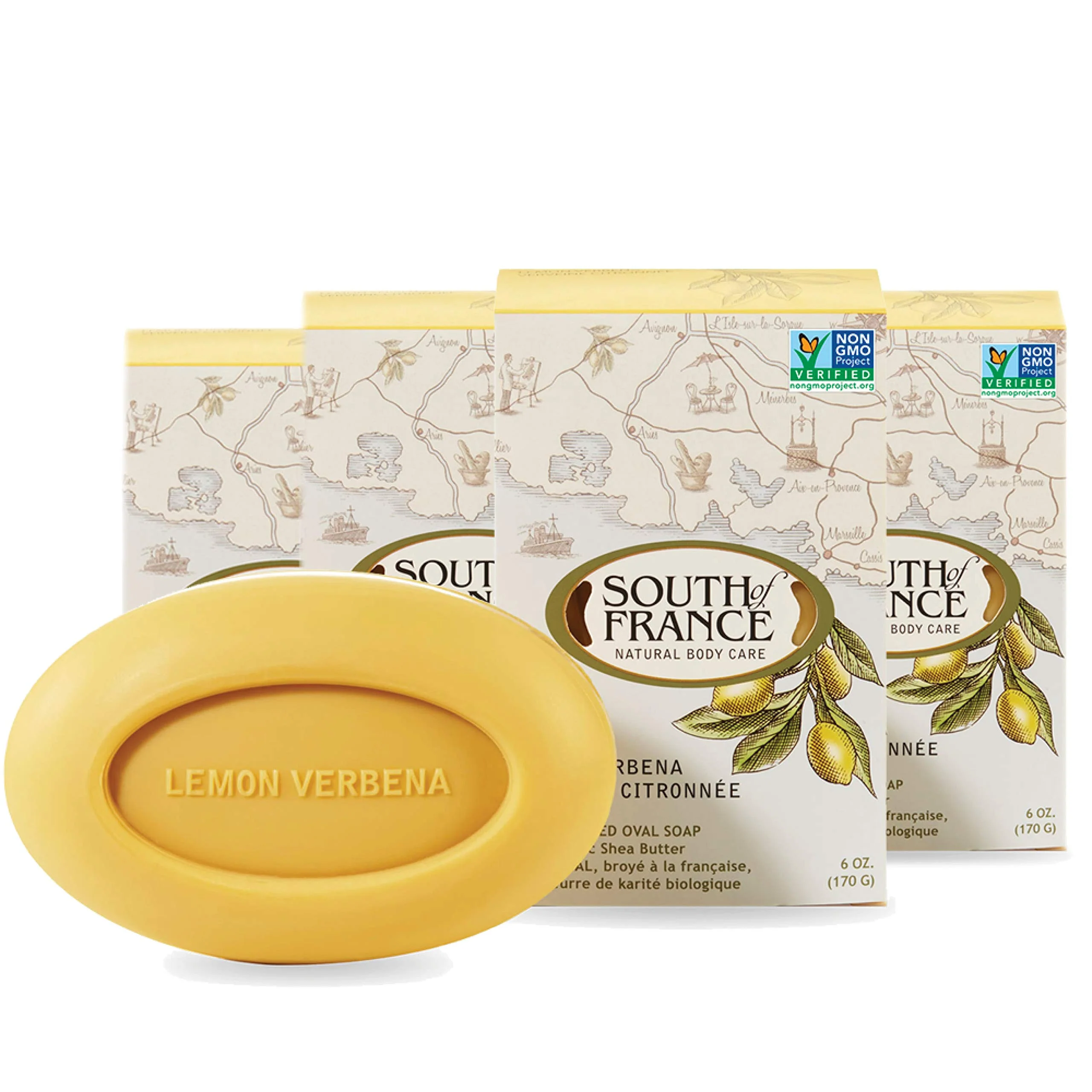 Consistent Lemon Verbena Clean Bar Soap by South of France Clean Body Care Triple-Milled French Soap with Organic Shea Butter Essential Oils Vegan Non-GMO Convenient