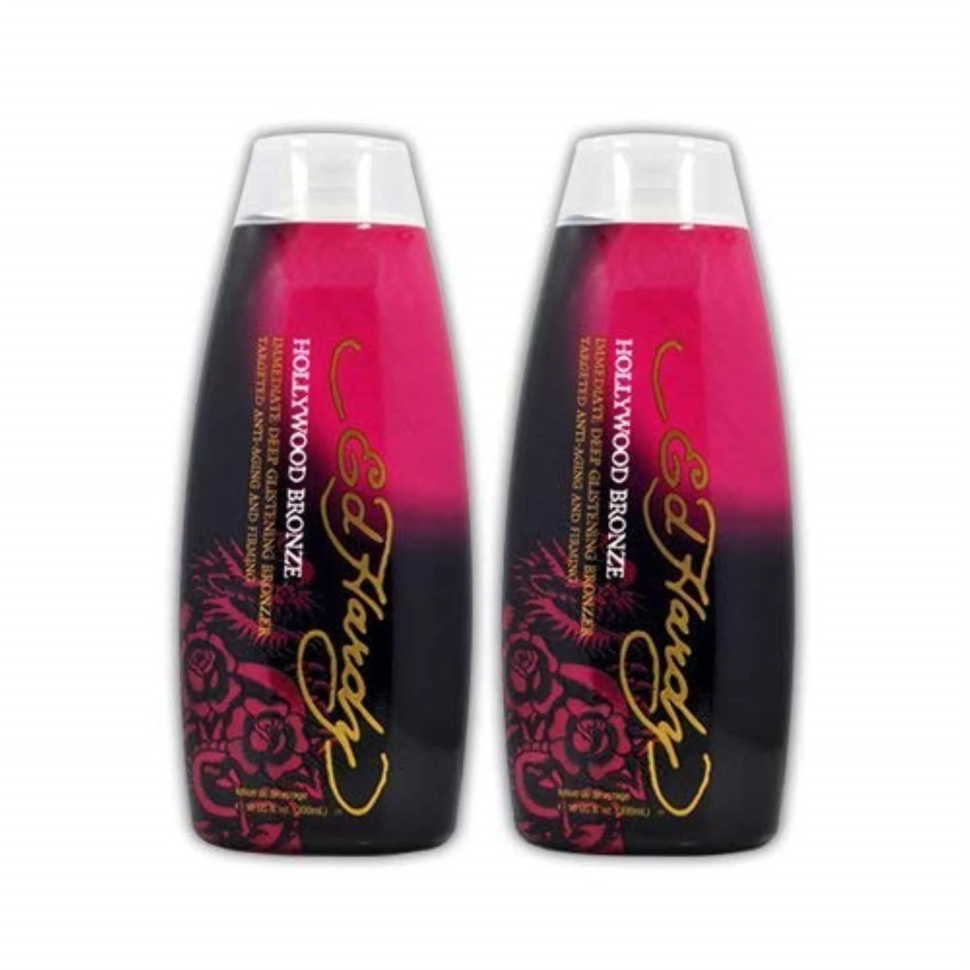 Authentic Lot 2 Ed Hardy Hollywood Bronze Indoor Tanning Lotion Accelerator Bronzer Dark Detailed