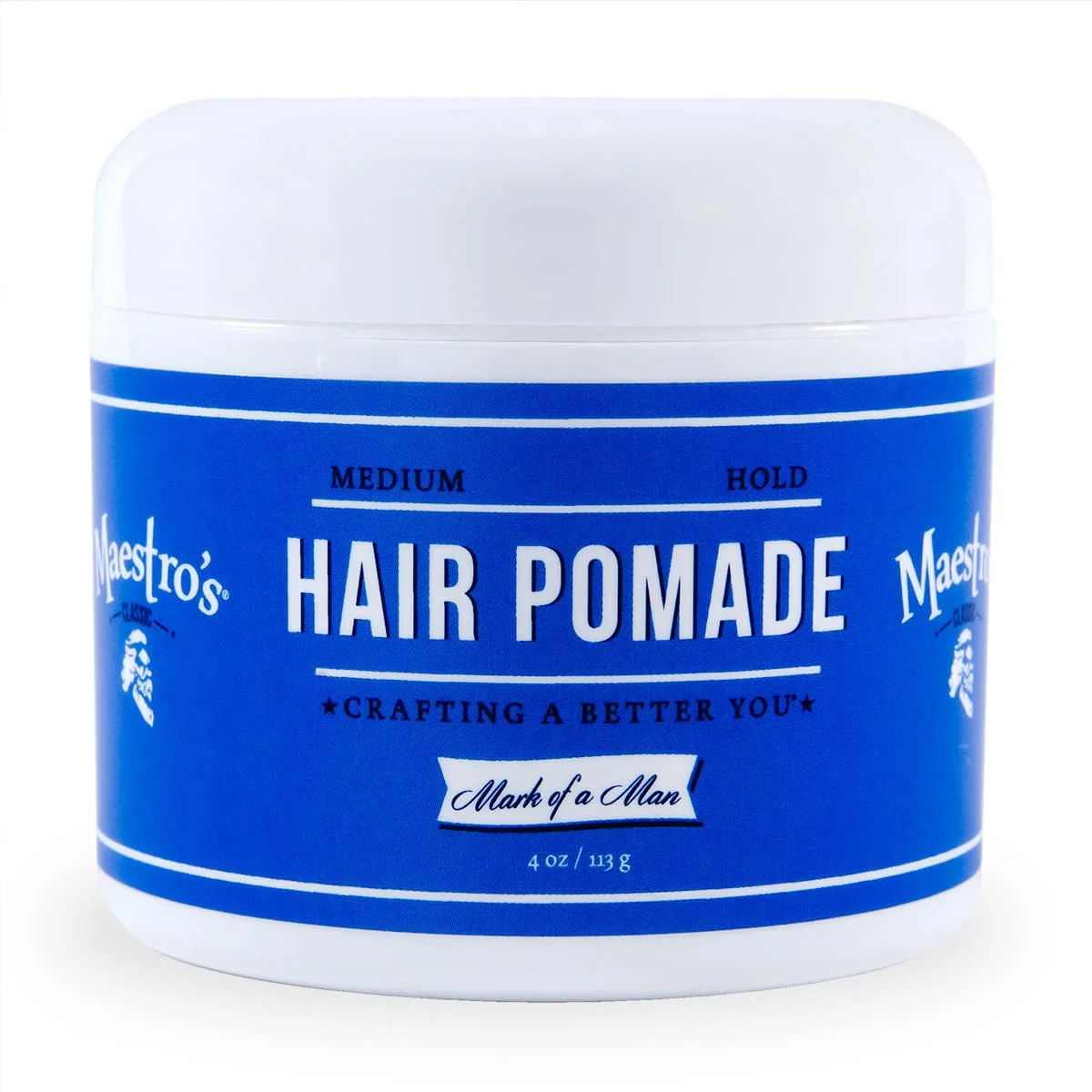 Carefully Designed Maestro's Classic Hair Pomade - Mark of a Man Blend Medium Hold Pomade for Men Smooth Finish Natural Shine Water-Based Formula for All Hair High-End