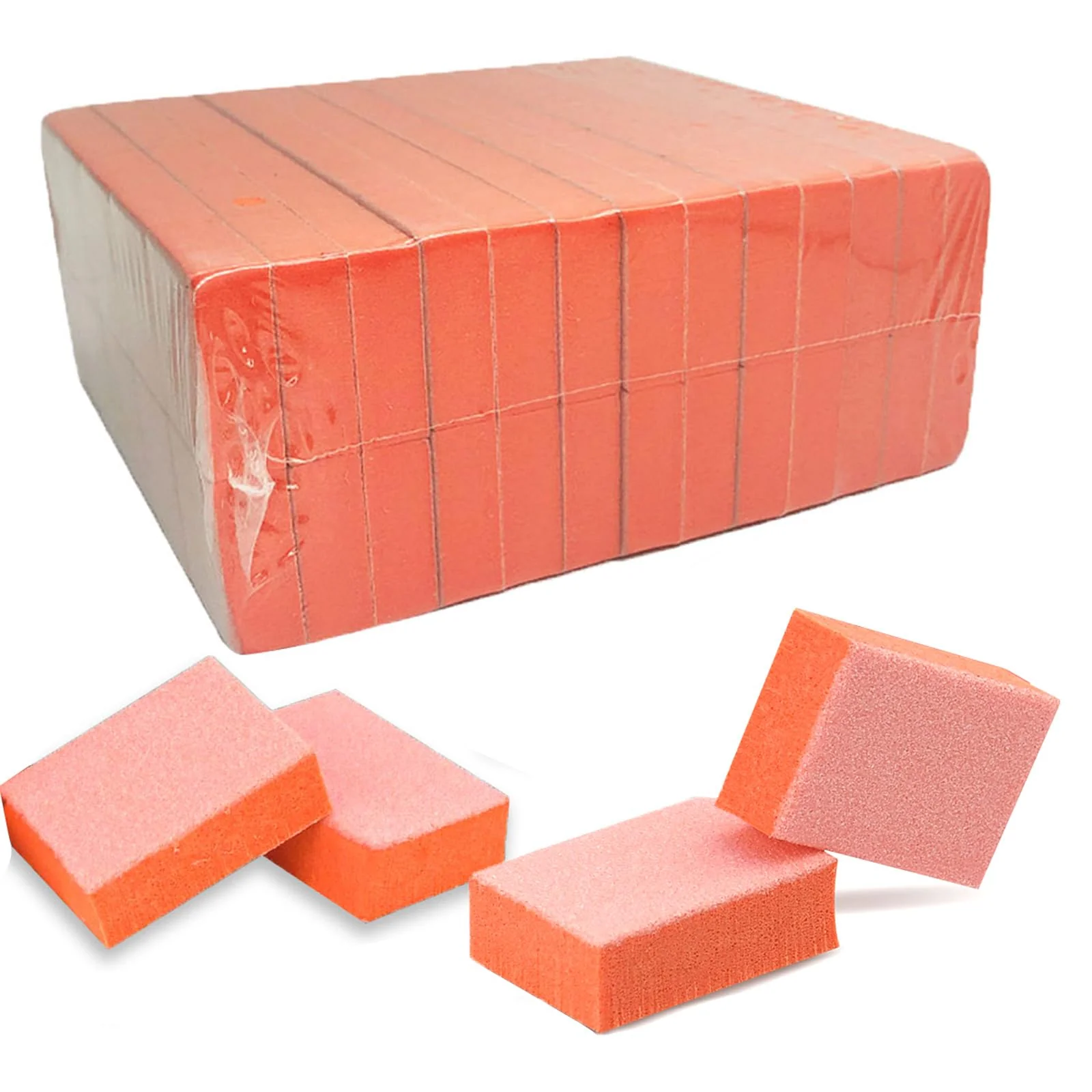 Expertly Made MARYTON Nail Buffer Mini Block Files 80 100 Grit for Acrylic Nails 130 Count Orange Lightweight