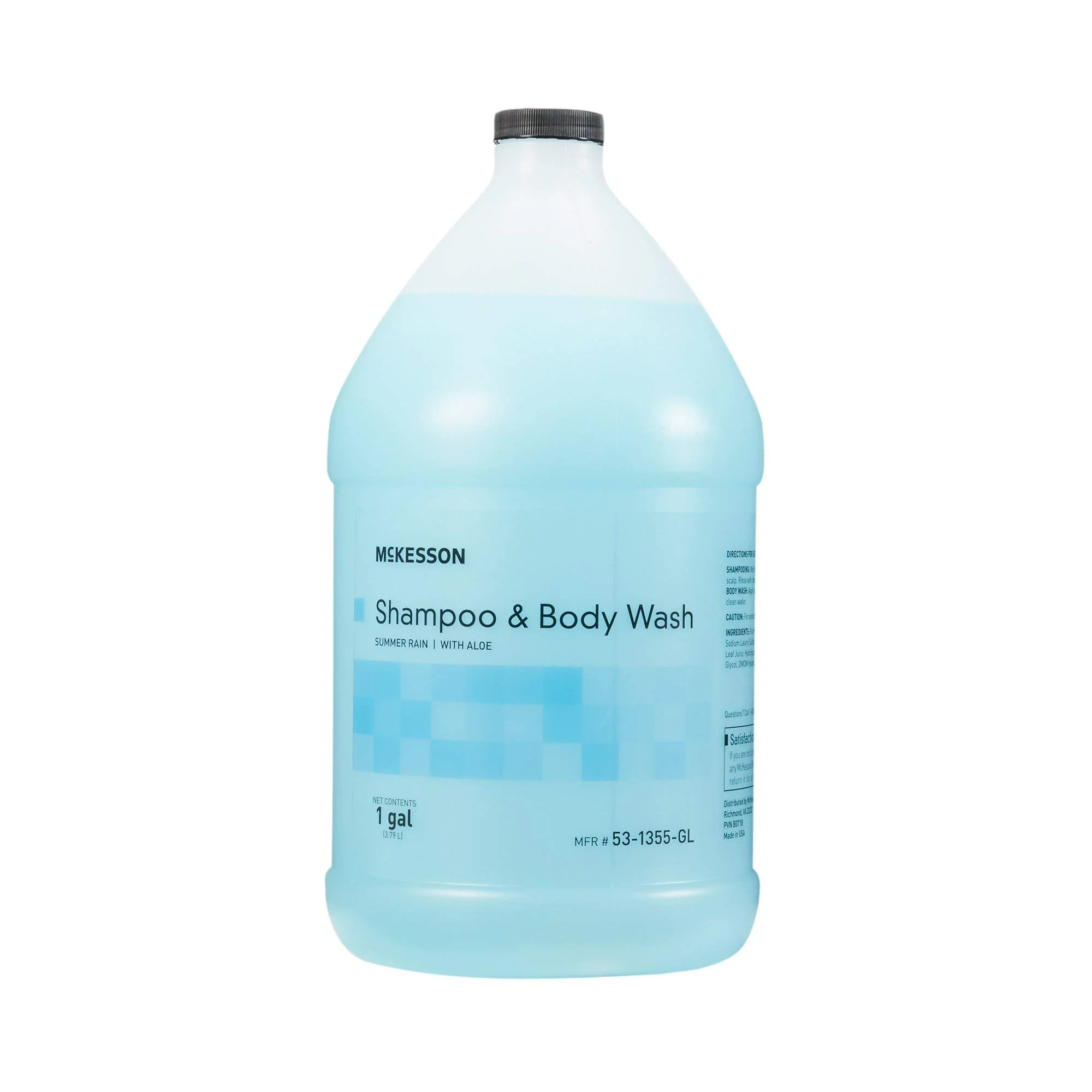 Casual McKesson Body Wash and Shampoo - 1 Gallon Bulk Refill Full Body Wash with Aloe Summer Rain Scent - Sensitive Skin Hair 2 in 1 Luxury