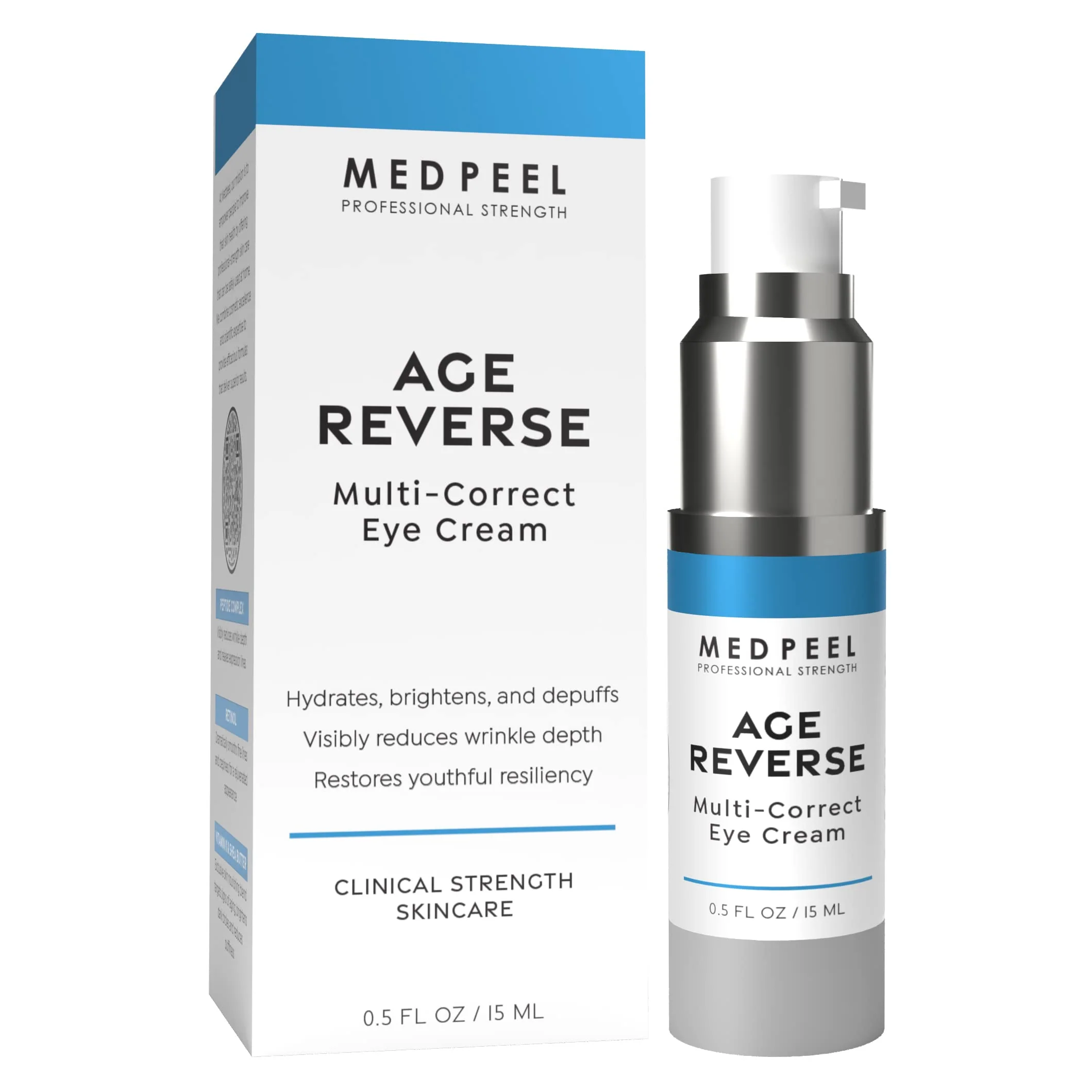 Original MedPeel Age-Reverse Multi-Correction Eye Cream Plump Moisturize and Hydrate Delicate Eye Skin 0.5 fl oz Responsible
