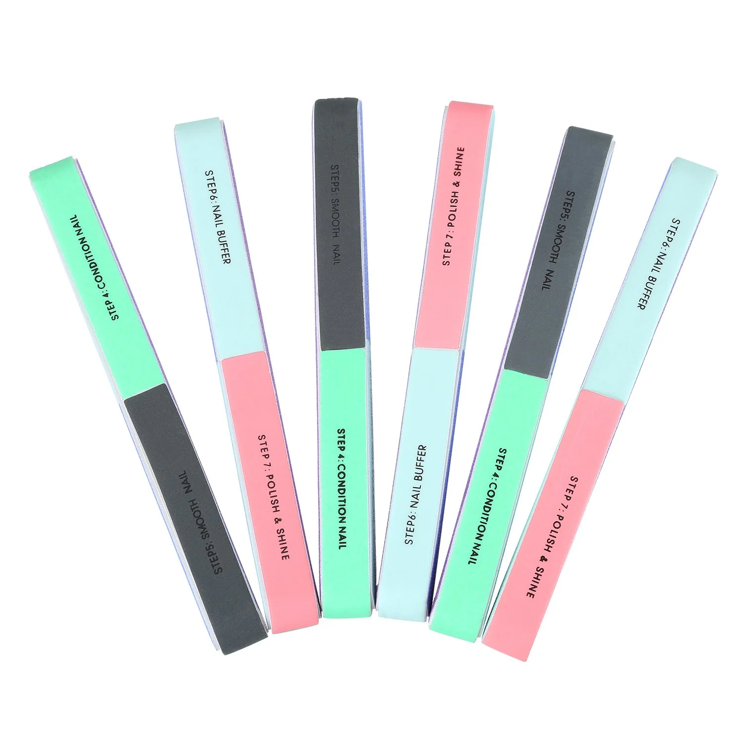 Durable Mudder Multi Side Nail File and Buffers Nail Sanding Block Professional Filer Board and Shiners Cosmetic Manicure Suit for Home Salon 7 Ways 6Pack Soft
