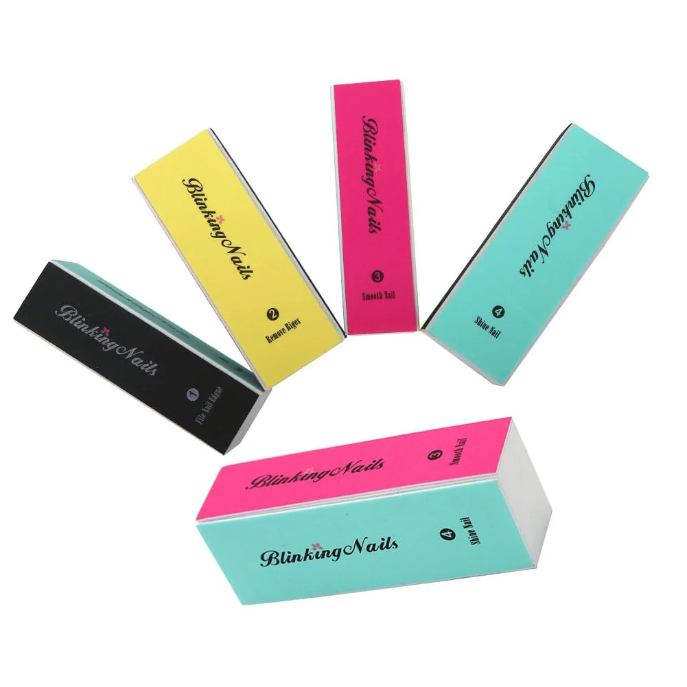 Efficient Nail Buffer Nail Buffer Block Nail Files and Buffers 4 Way Nail Buffer and Shine Kit - 4 Step Mini Natural Nail Polisher Sanding File Block Healthy