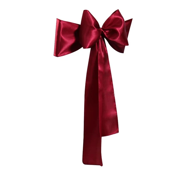 Minimalist Max Satin Sashes Bows Chair Cover Bow Sash Wedding Events Supplies Wine Red Dependable