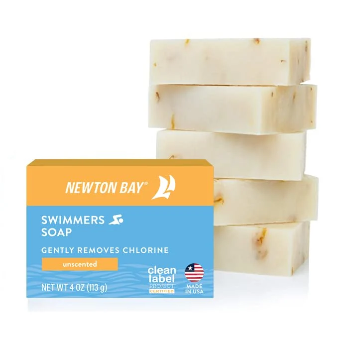 Expertly Made Newton Bay Swimmers Soap All Natural Body and Face Wash Soap Bar Gently Washes Away Chlorine After Swimming Revitalizes Sensitive Skin 5-Pack
