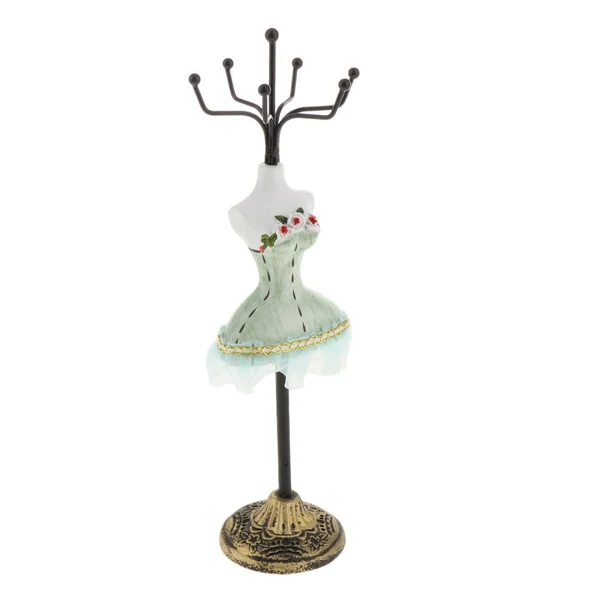 Sophisticated Max Jewelry Display Stand Rack Holder Shelf Resin Female Model Decor Green Trusted