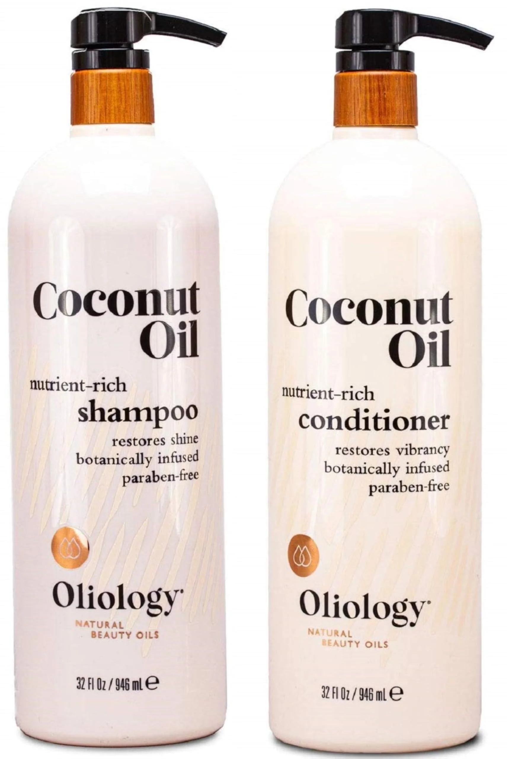 Fashionable Oliology Nutrient Rich Coconut Oil Shampoo Conditioner Combo Pack - Helps Restore Damaged Hair Provides Intense Shine Moisturizing Made Consistent