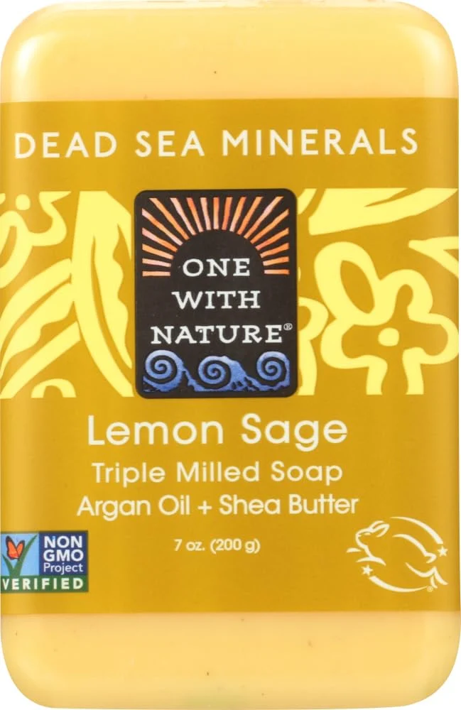 Outstanding One With Nature Dead Sea Mineral Soap Lemon Sage 7-Ounces Pack of 6 Soft