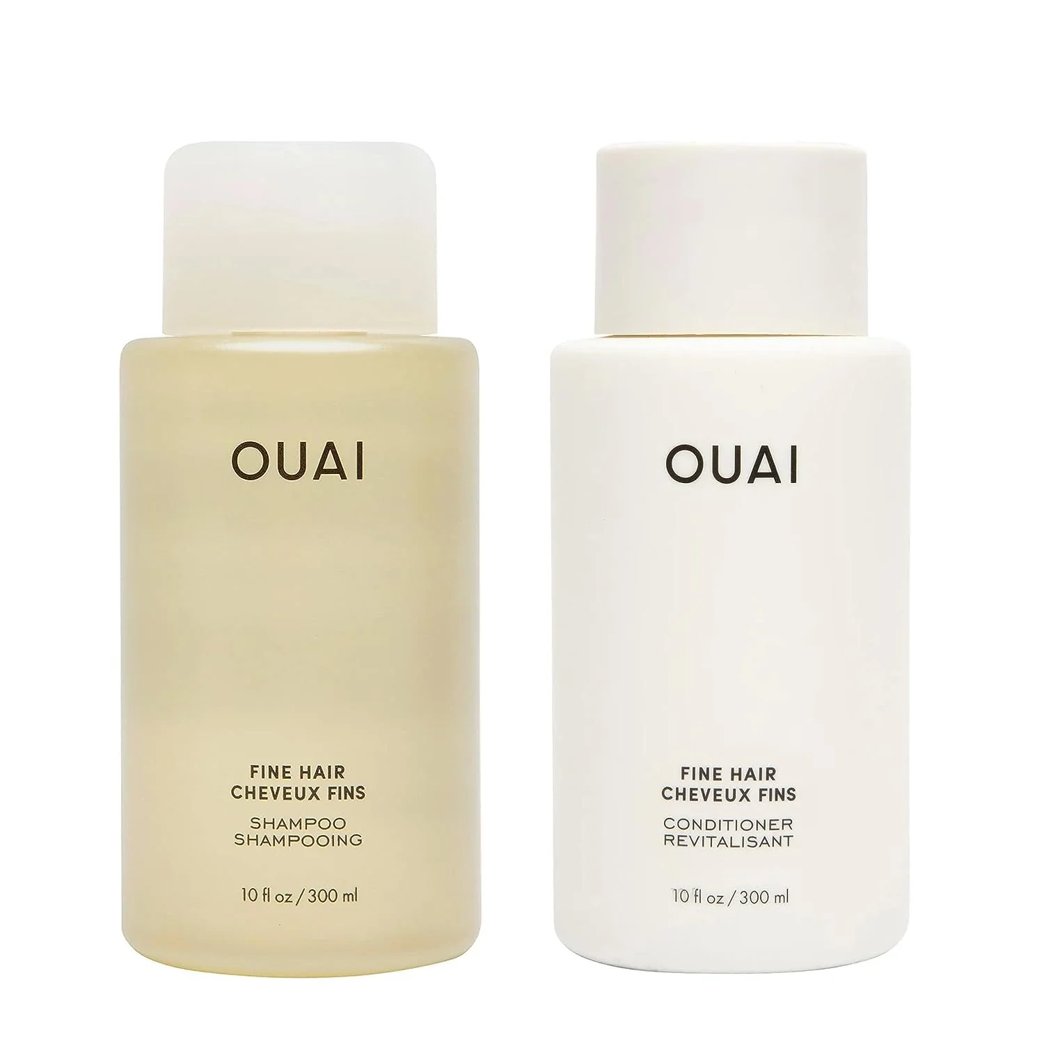 Comfortable OUAI Fine Shampoo and Conditioner Set - Sulfate Shampoo and Conditioner for Women Men - Made with Keratin Marshmallow Root Shea Butter Refined