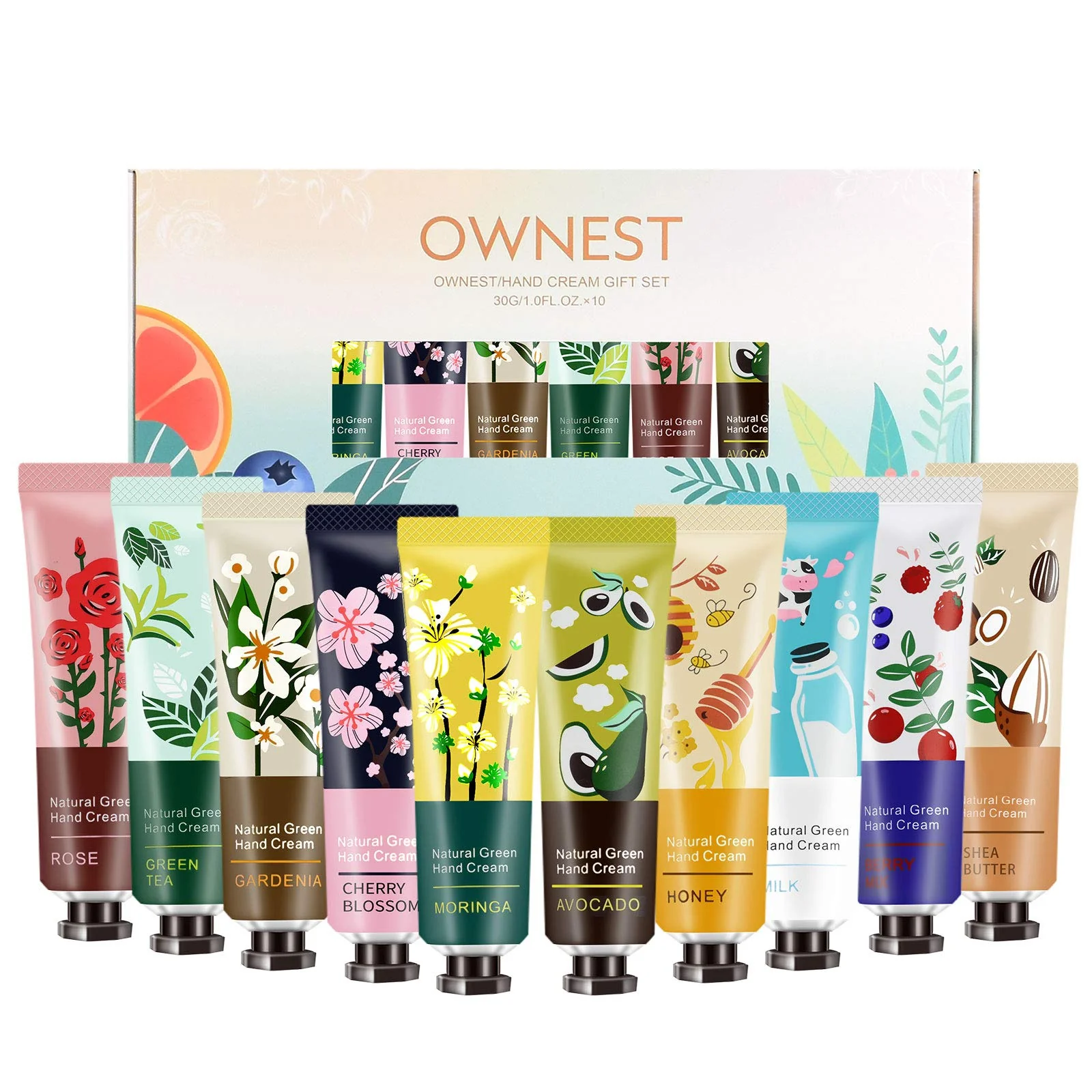 Contemporary Ownest 10 Pack Hand Cream Kit Plant Fragrance Moisturizing Hand Care Cream Hydrating Formula Hand Lotion for Dry Crack Skin Protable Travel Size High-Grade