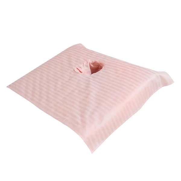 Traditional Max Pure Cotton Massage Table Face Hole Towel Beauty Bed Cover Sheet Jade Pink Detailed