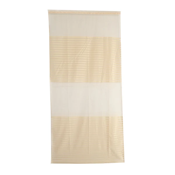 Artisan Max Sheer Curtains Rod Pocket Striped Sheer Curtain for Living Room Khaki Detailed