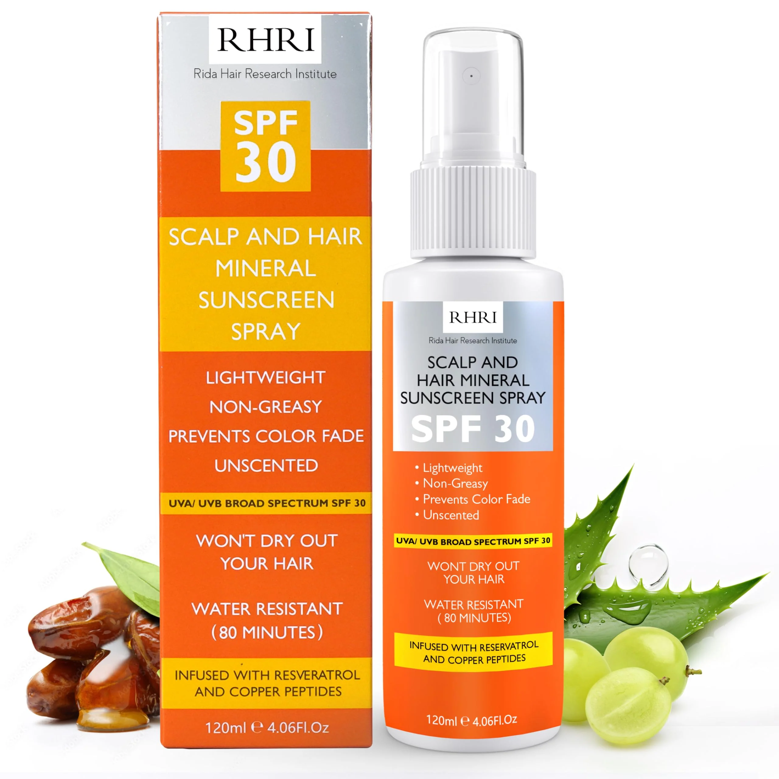 Clean Premium SPF 30 Hair Sunscreen Spray Non-Greasy UV Protection for Hair and Scalp Prevents Color Fade and Dryness Travel-Size UV Protection Healthy