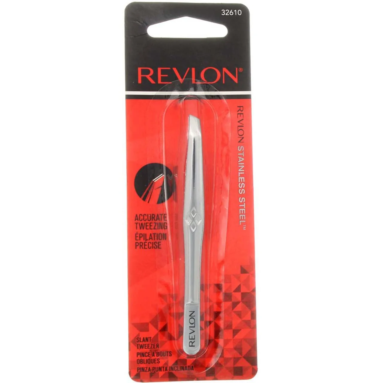 Smooth Revlon Stainless Steel Accurate Tweezing 1 ea Pack of 3 Secure