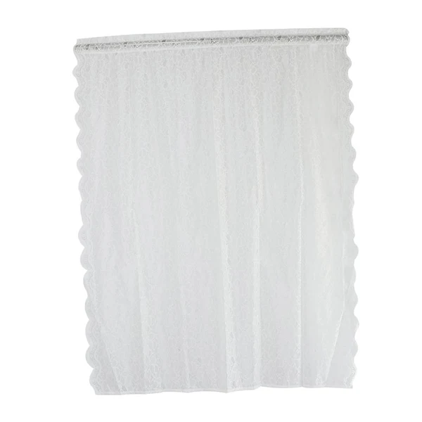 Soft Max White Lace Sheer Curtain Rod Pocket Drape for Bedroom Living Room 140x180cm Durable