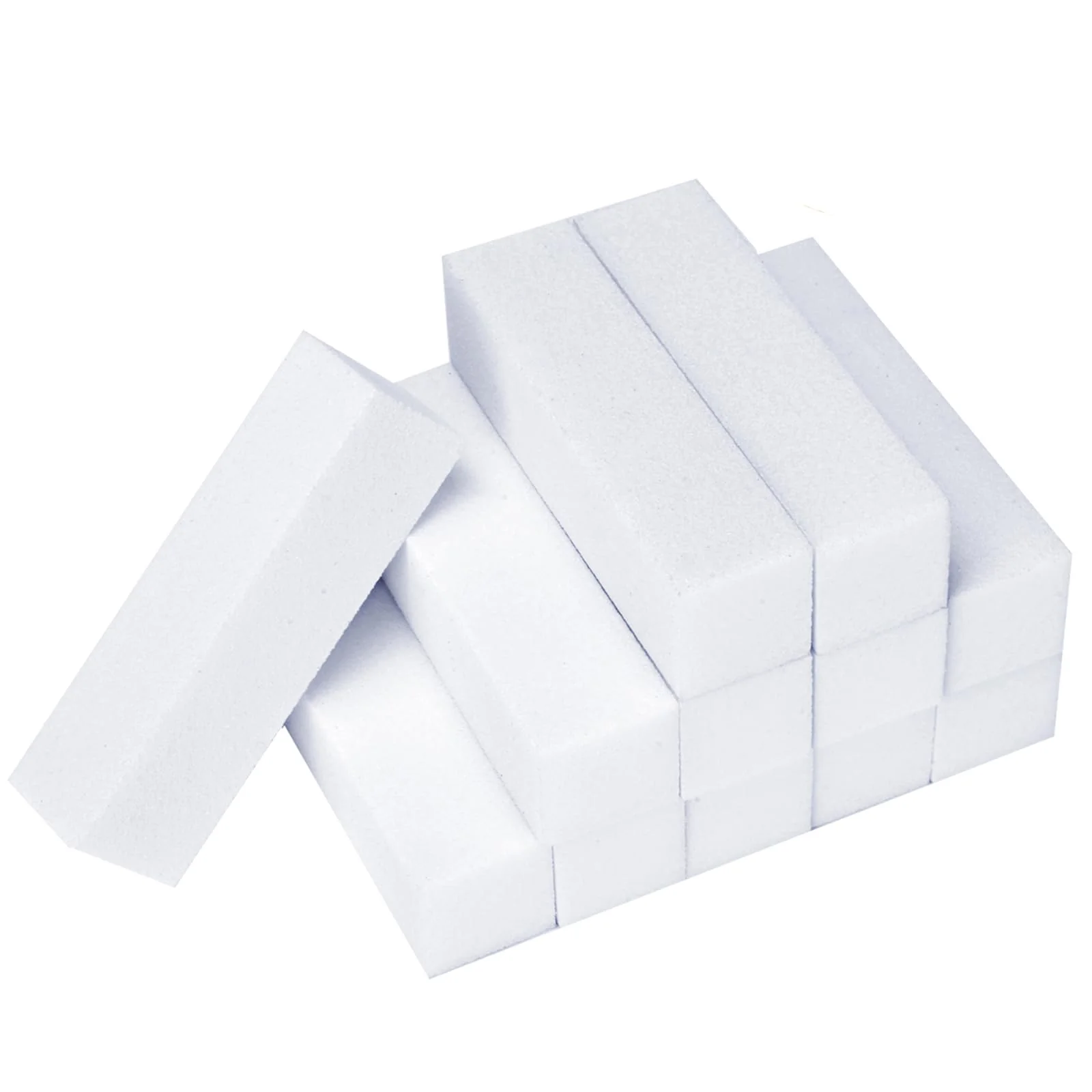 Advanced Senkary 12 Pack Nail Buffer Block 4 Sided Nail File Sanding Block Buffing Blocks for Natural and Acrylic Nails Medium Grit White Modern