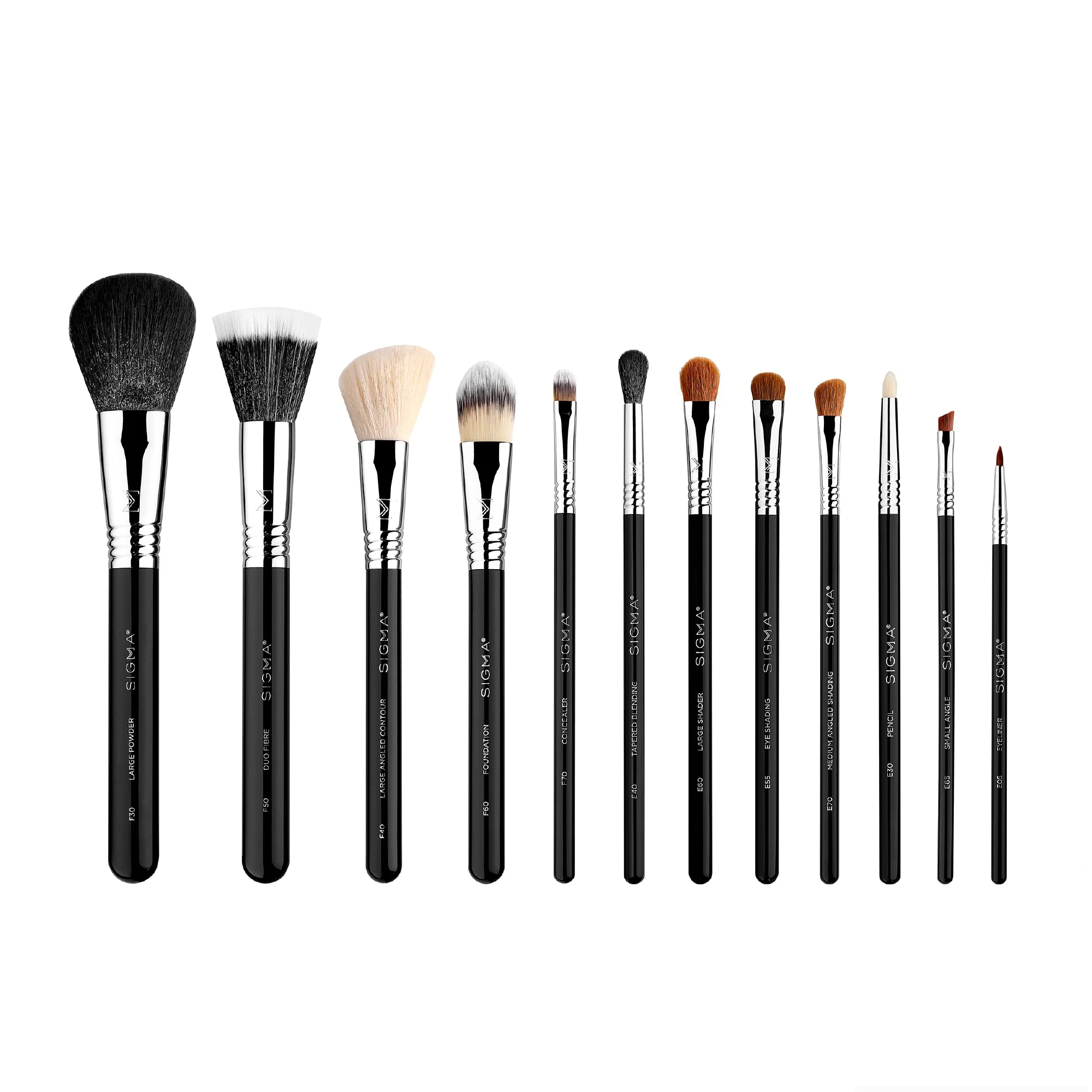 Minimalist Sigma Beauty Essential Makeup Brushes Set - Professional Grade Makeup Brush Set with Premium Fibers and Sleek Durable Handles for Face Eyes Artisan