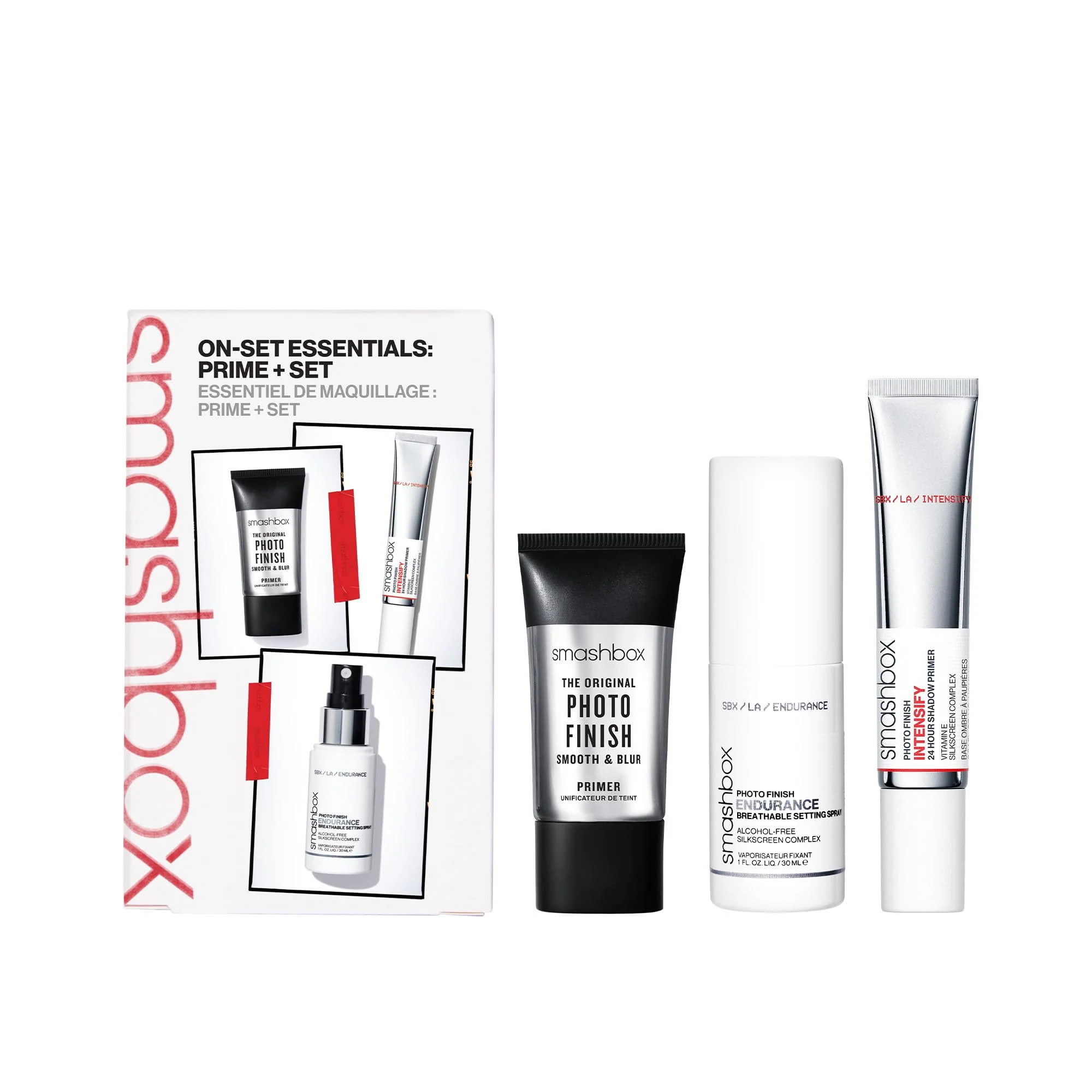 Crafted Smashbox On-Set Essentials Prime Set Makeup Trio of Essentials Gift Set Including Primers Setting Spray for On The Go Minimalist