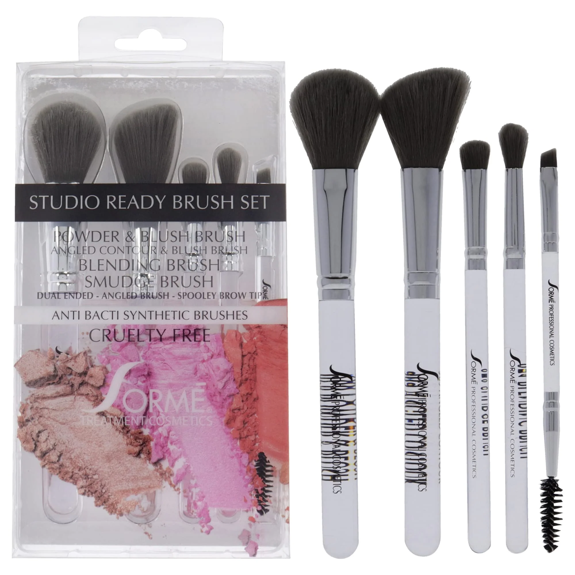 Sorme' Treatment Cosmetics Professional Brush Set A 968 969 970 971 972 Soft Fibers Blending Comfortable Grip Professional Application