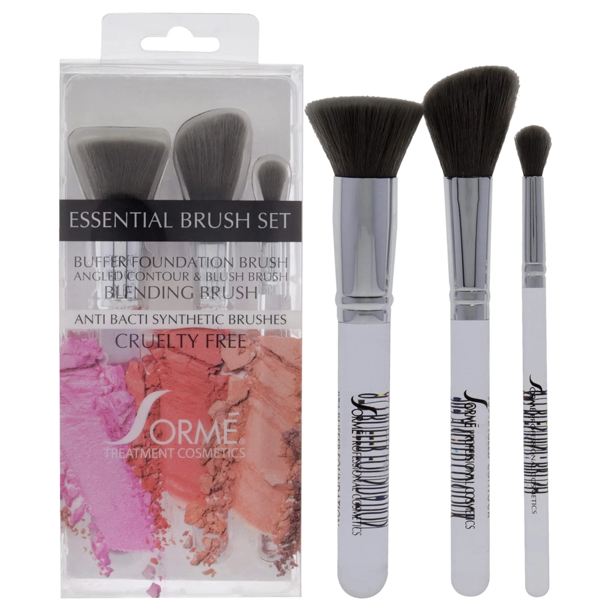 Consistent Sorme' Treatment Cosmetics Professional Brush Set C 967 969 971 Soft Fibers Blending Comfortable Grip Professional Application Crease