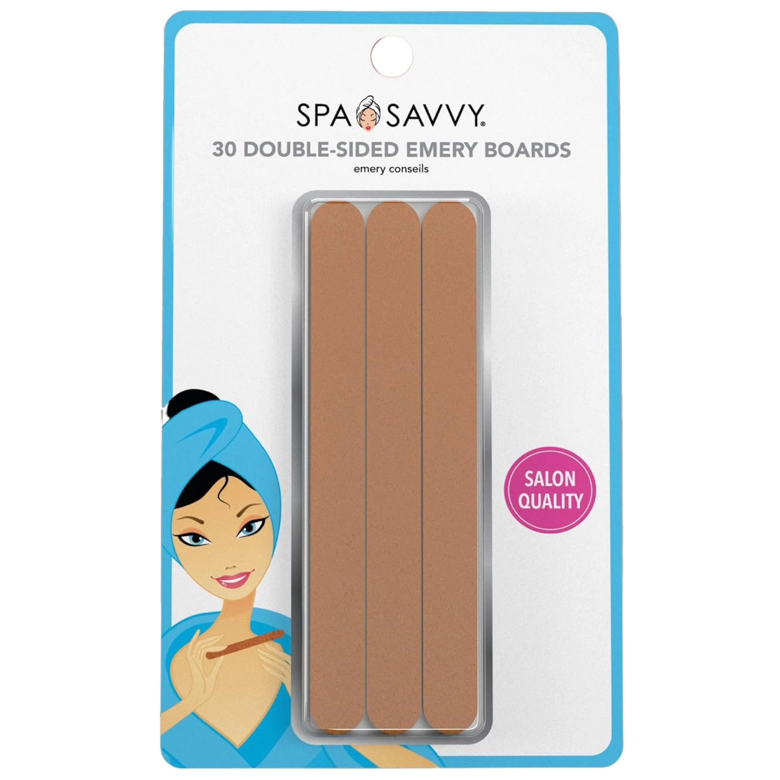 Elite Spa Savvy Nail File Set 30 Count Double Sided 4.5 Inch Emery Boards for Regular Gel and Acrylic Nails Pedicure and Manicure Tools Soft
