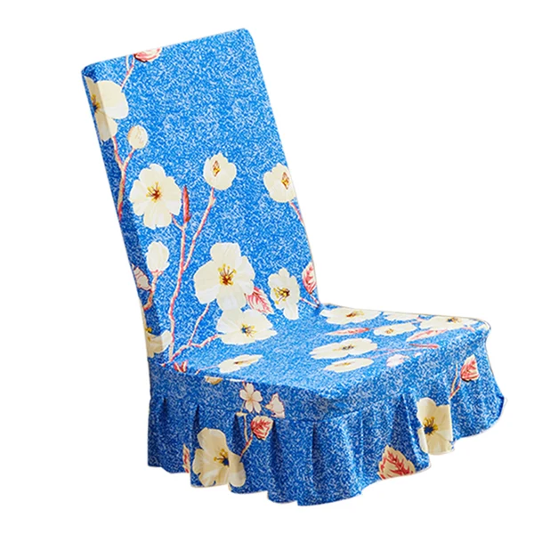 Consistent Max Household Stretchy Chair Cover for Dining Room Wedding etc Floral Blue Enhanced