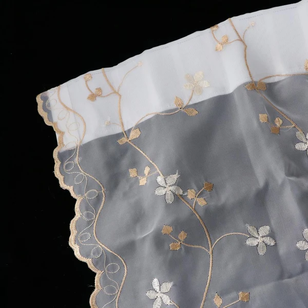 Relaxed Max Pastoral Tulle Window Roman Curtain Embroidered Sheer for Home 0.8x2m Luxury