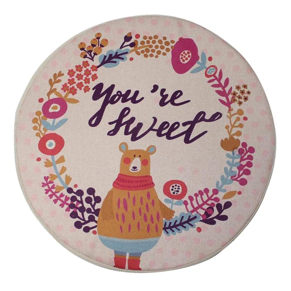 Traditional Max Cute Animal Style Children Seat Cushion Cover 12 Inch Scarf Bear Recyclable