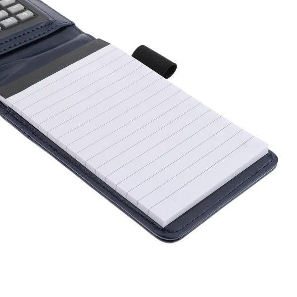 World-Class Max A7 Leather Waterproof Hardcover Notes Book with Calculator Ballpen Dark Blue Luxury