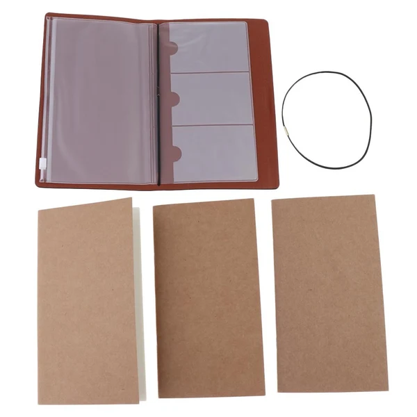 Soft Max A6 Portable Travel Diary Notebook Journal Leather Handbook Black Fashionable