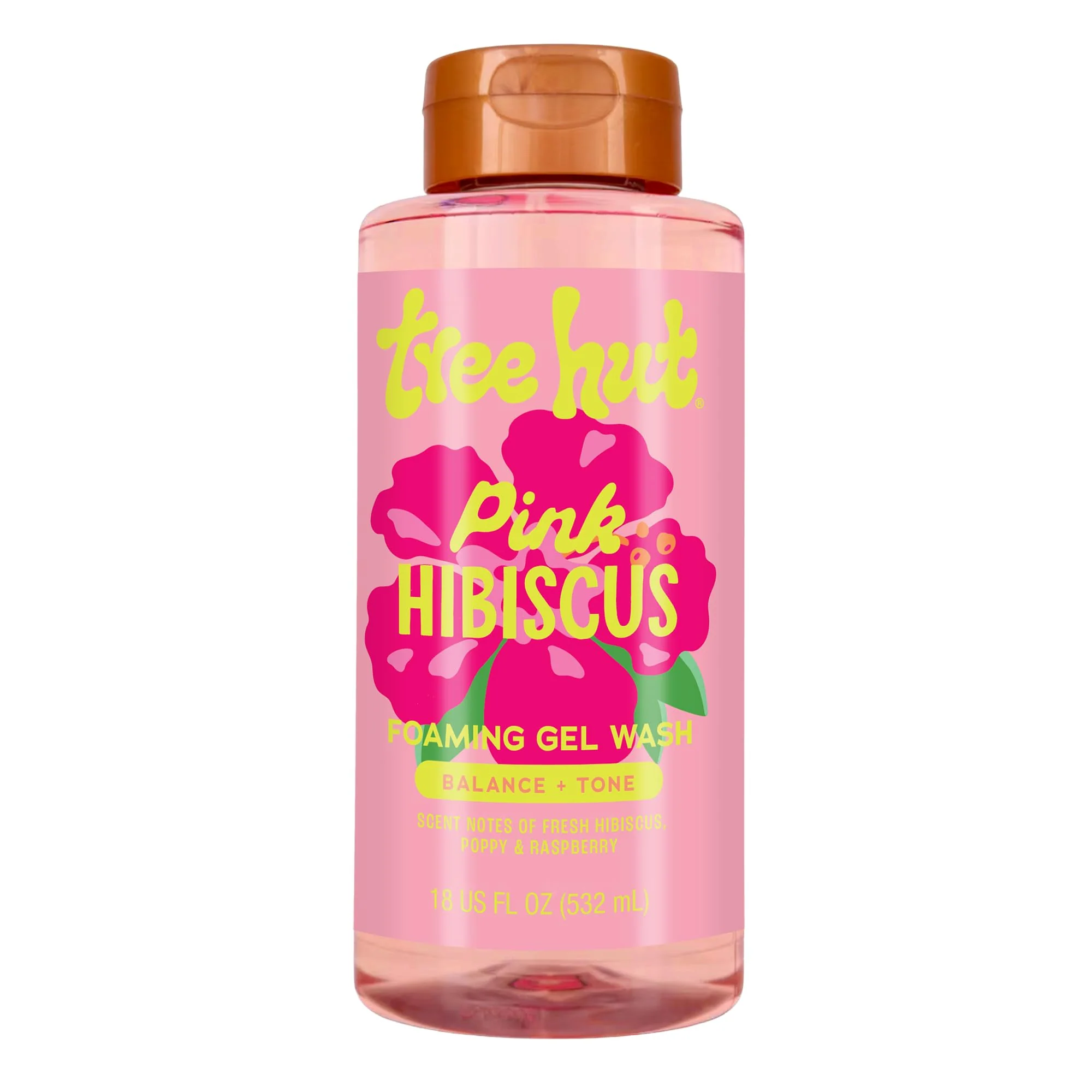 Sophisticated Tree Hut Pink Hibiscus Foaming Gel Wash Hydrating Moisturizing Body Wash with Shea Butter Nourishing Essential Oils Daily Cleanser for Soft Detailed