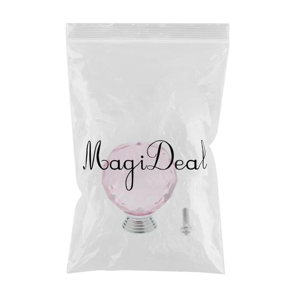 Durable Max Crystal Glass Wardrobe Door Knob Kitchen Closet Drawer Handle Pull Pink Reliable