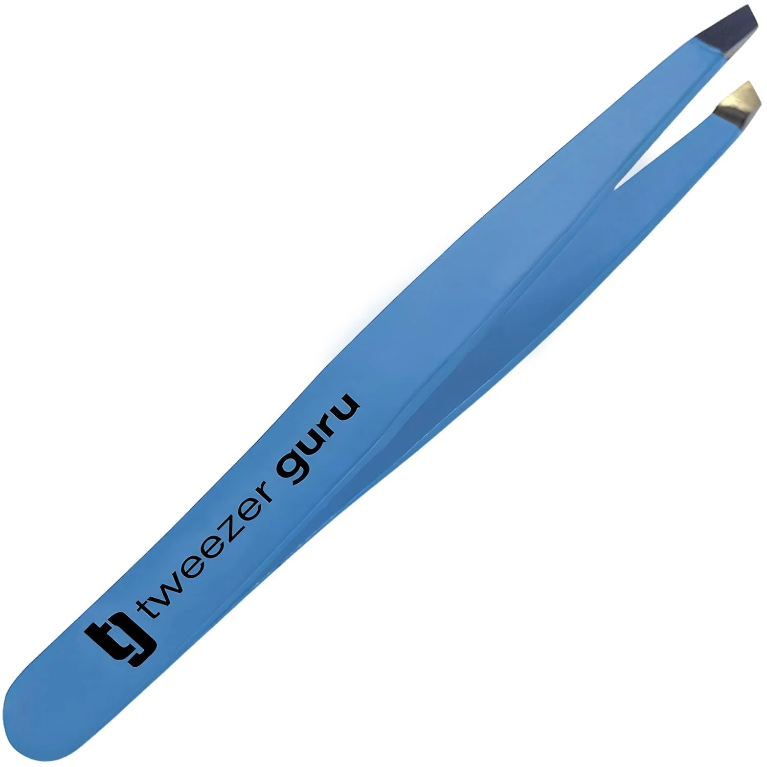Stylish Tweezer Guru Tweezers for Women - Slant Pointed Precision Tweezers for Eyebrows Ingrown Hair Removal - Blackhead and Splinter Tweezer with Sharp Pure