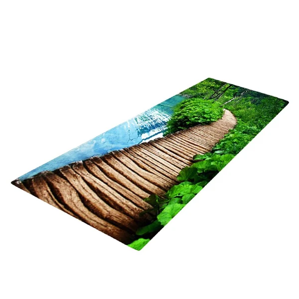 Verified Max 120x40cm Floor Mat Runner Kitchen Non-slip Area Rug River and Bridge Excellent