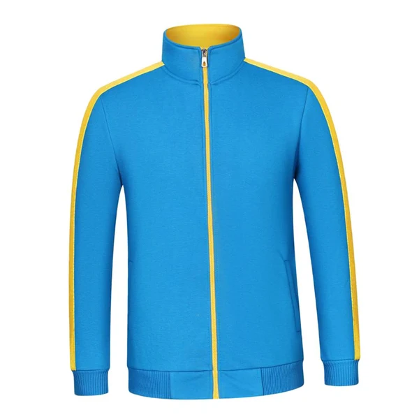 First-Class Max Fleece Lined Warm Thermal Winter Zipper Short Jacket Coat Blue Yellow 4XL Natural