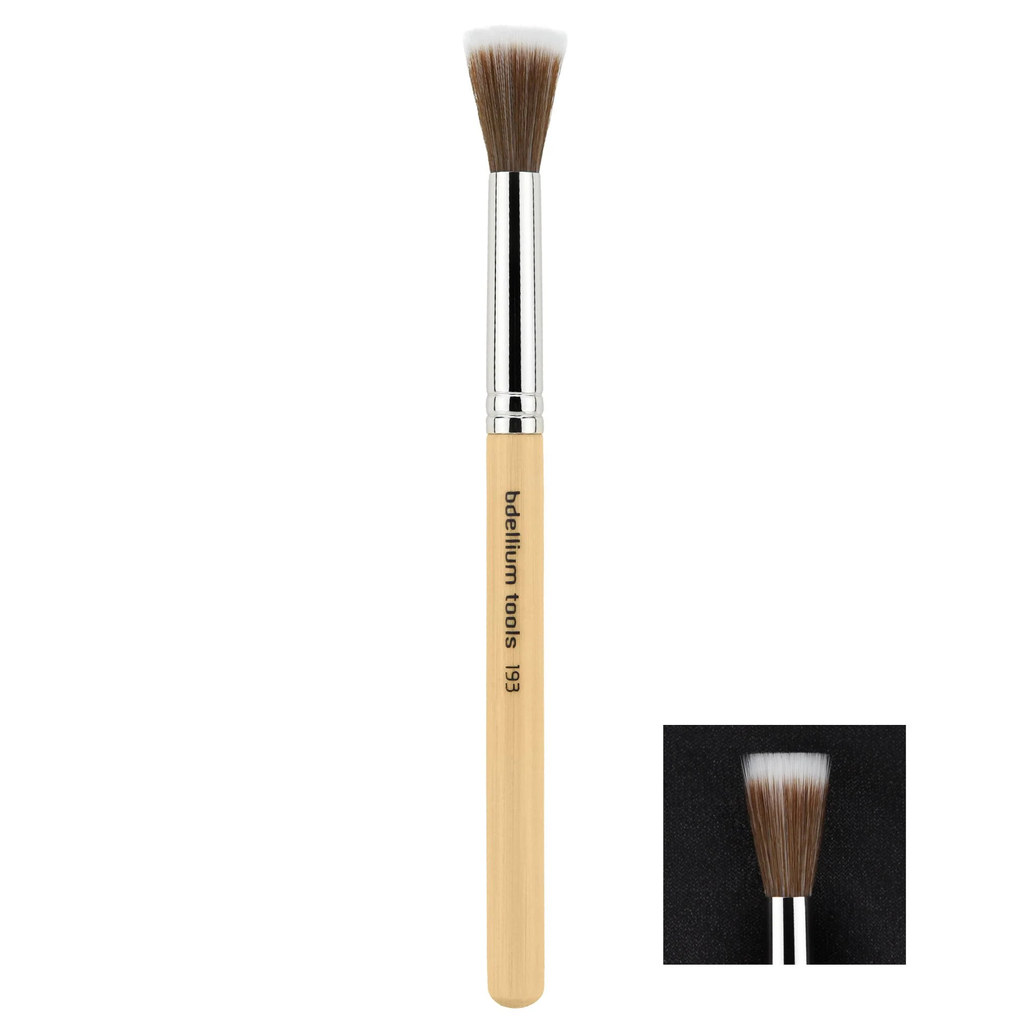 Traditional Bdellium Tools Professional Makeup Brush - Special FX Series 193 Small Stippling - With Soft Synthetic Fibers For Airbrushed Finish Bamboo 1pc Smooth