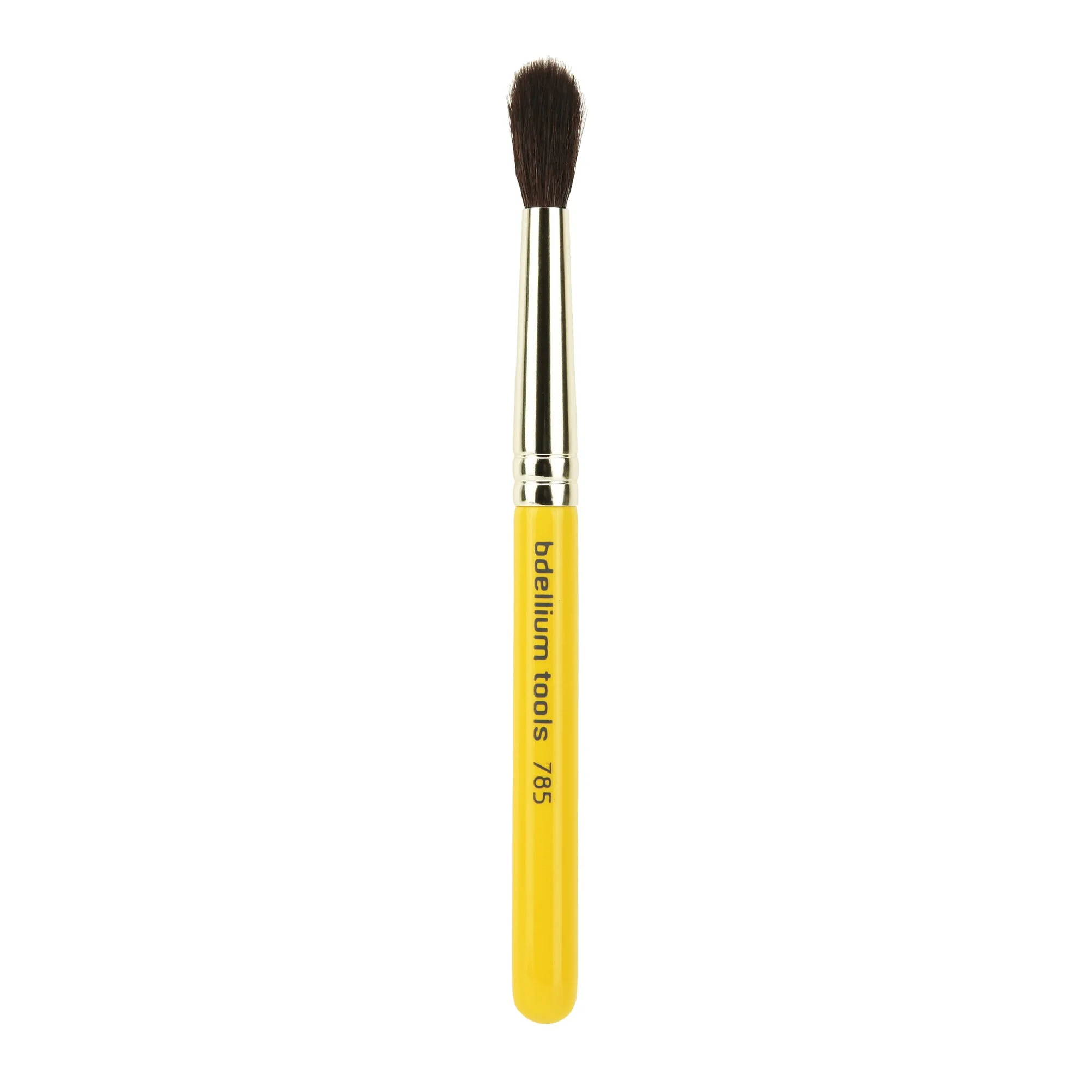 Exclusive Bdellium Tools Professional Makeup Brush - Travel 785 Tapered Blending - Short Wooden Handle for Convenient Travel For Applying Shadow Yellow 1pc Reliable
