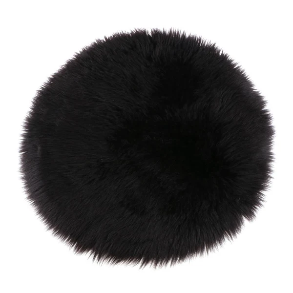 Next-Generation Max Soft Sheepskin Fluffy Skin Faux Fur Fake Rug Mat Small Rugs Black Authentic