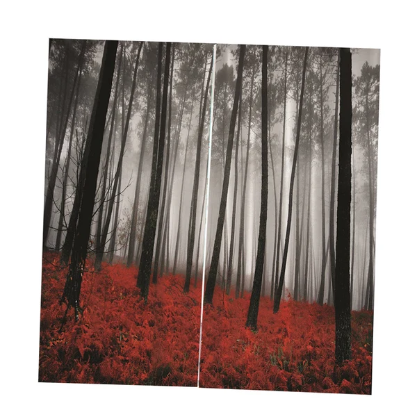 Prestigious Max Set of 2 Panel Digital Printing 3D Curtains Window flower and tree Innovative
