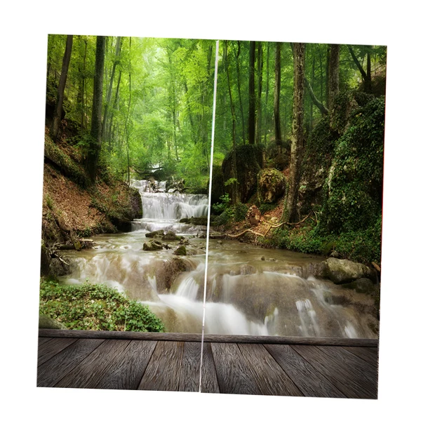 High-Grade Max 2 Panels Digital 3D Printing Blackout Window Curtains Stream Quality