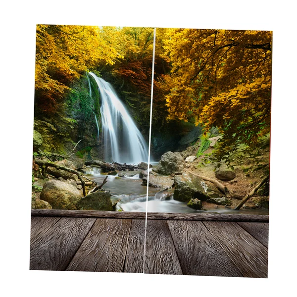 Carefully Designed Max 2 Panels Digital 3D Printing Blackout Window Curtains Mountain Waterfall Easy-to-Use