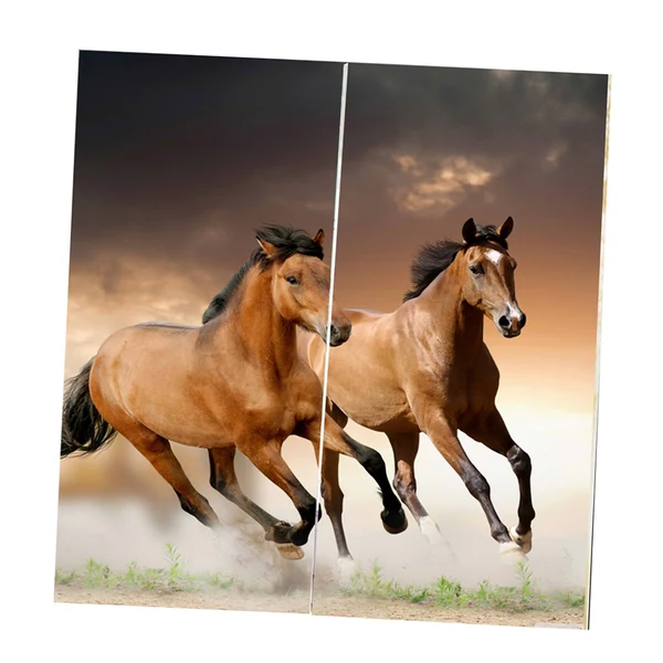 Prestigious Max 2 Panel Printed Curtain Thermal Insulated Curtain Drape Horses Original