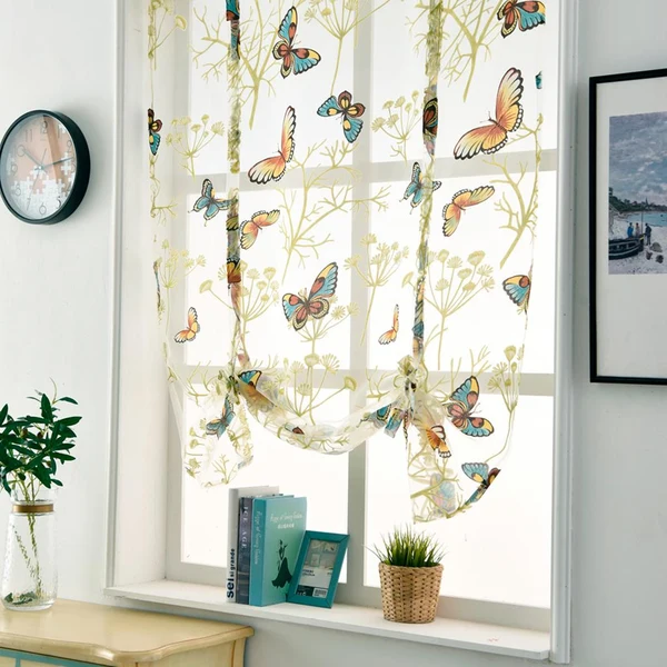Exclusive Max Kitchen Window Short Roman Blinds Curtains Panel Butterfly 80x140cm Powerful