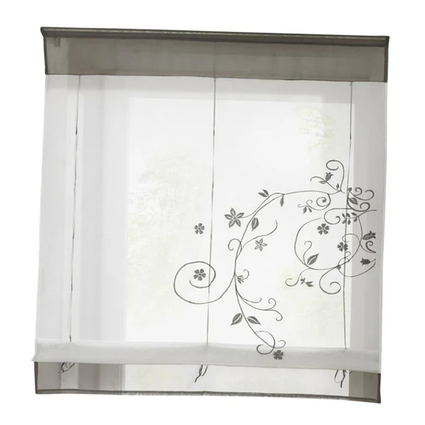 Traditional Max Liftable Roman Curtain Sheer Voile Window Valance Drape 1 Grey 60x120cm Top-Quality