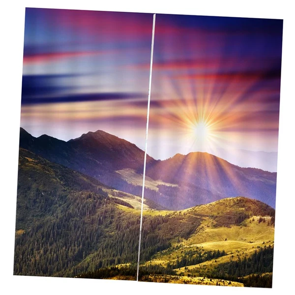 Expertly Made Max Charming Scenery Printed Window Curtains Drapes Mountain Long-Lasting